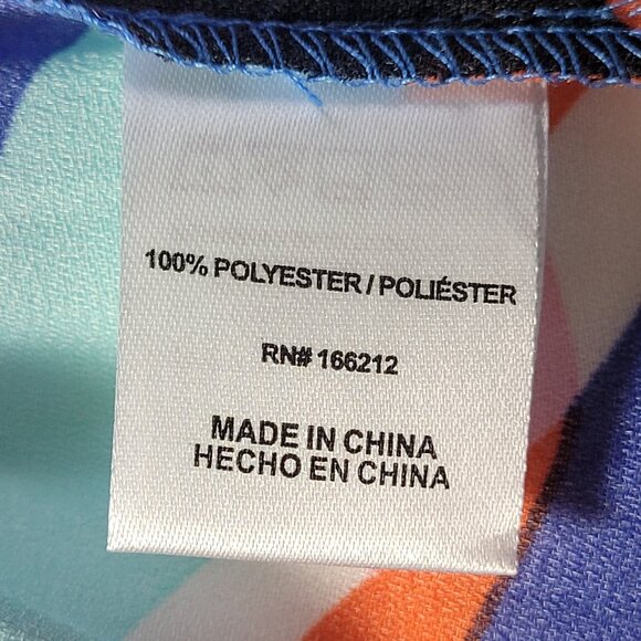 Ninety Clothing Sleeveless Pleated Tie Back Blouse Multi-Color Small - Picture 8 of 9